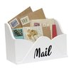 Elegant Designs Envelope Shaped Letter Holder, Bills Organizer, Storage Box Crate with Mail Script in Black, White HG2020-WHT
